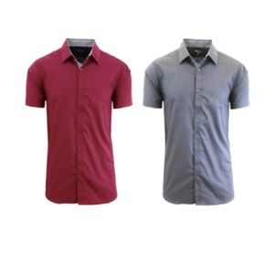 Men's Short Sleeve Casual Dress Shirt (2pk) - 2XL